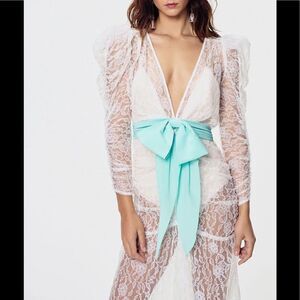Rodin Iridescent Maxi Dress, Blanc